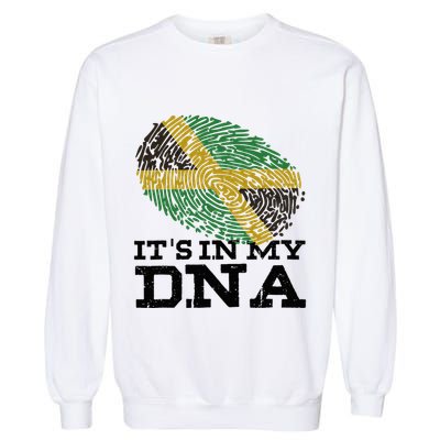 ItS In My Dna Jamaican Jamaica Flag Garment-Dyed Sweatshirt