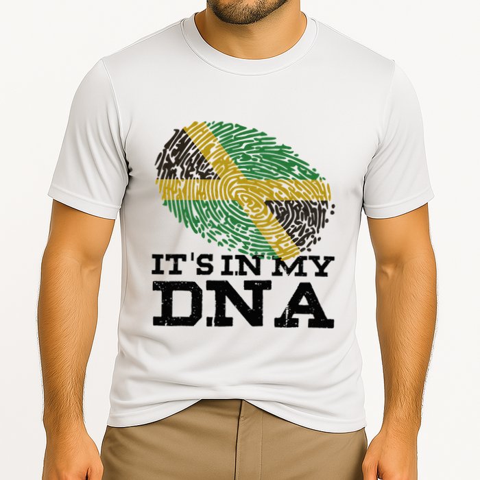 ItS In My Dna Jamaican Jamaica Flag Cooling Performance Crew T-Shirt