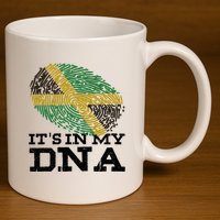 ItS In My Dna Jamaican Jamaica Flag 11oz C Handle Ceramic Mug