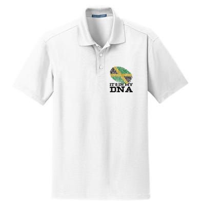 ItS In My Dna Jamaican Jamaica Flag Dry Zone Grid Polo