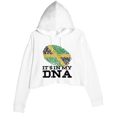 ItS In My Dna Jamaican Jamaica Flag Crop Fleece Hoodie