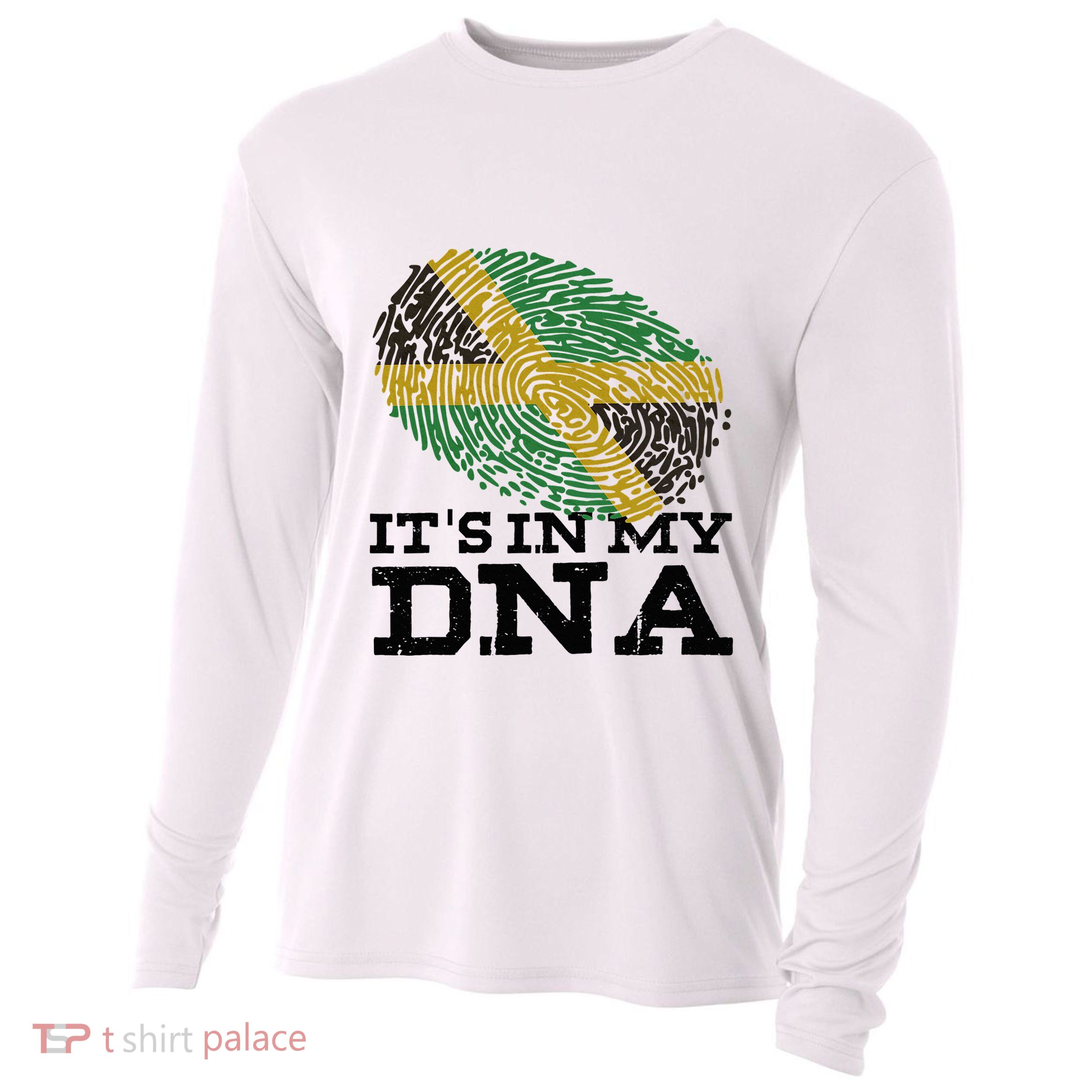 ItS In My Dna Jamaican Jamaica Flag Cooling Performance Long Sleeve Crew