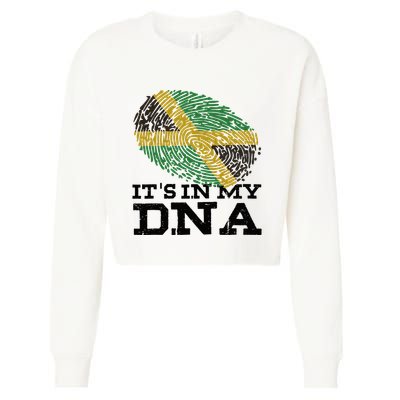 ItS In My Dna Jamaican Jamaica Flag Cropped Pullover Crew