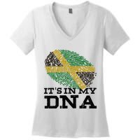 ItS In My Dna Jamaican Jamaica Flag Women's V-Neck T-Shirt