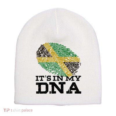 ItS In My Dna Jamaican Jamaica Flag Short Acrylic Beanie