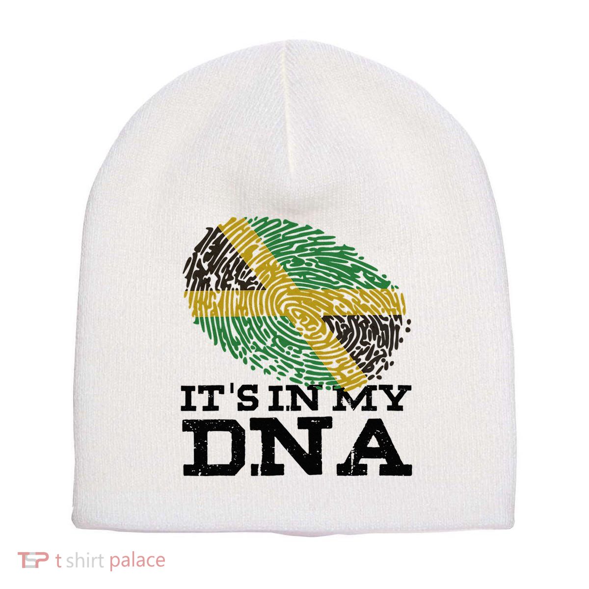 ItS In My Dna Jamaican Jamaica Flag Short Acrylic Beanie