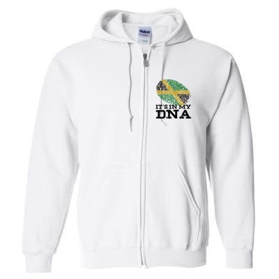 ItS In My Dna Jamaican Jamaica Flag Full Zip Hoodie