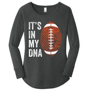 ItS In My Dna American Football Fingerprint Football Player Women's Perfect Tri Tunic Long Sleeve Shirt