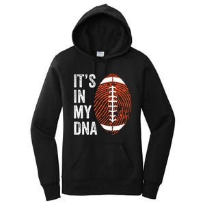 ItS In My Dna American Football Fingerprint Football Player Women's Pullover Hoodie