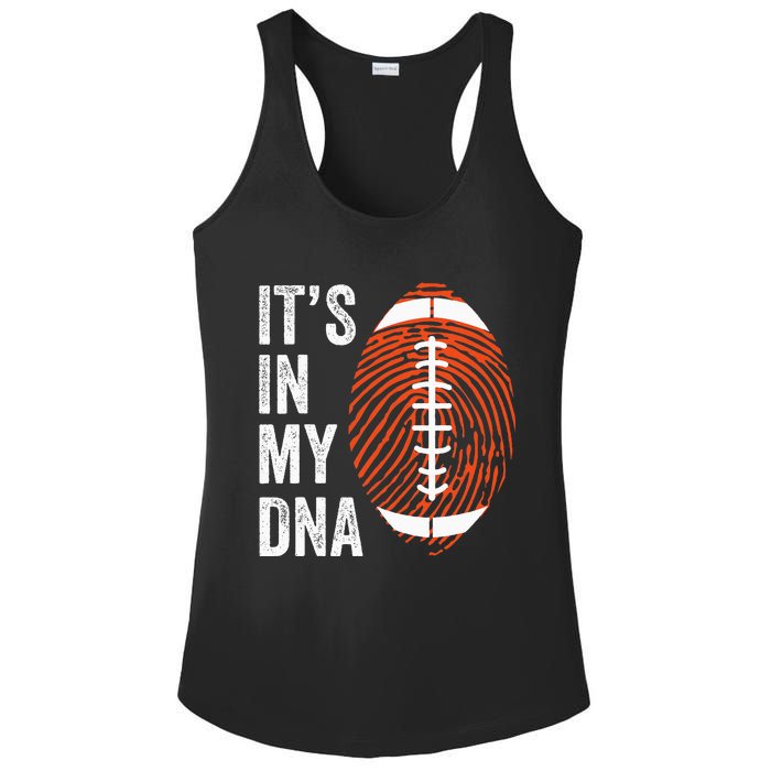 ItS In My Dna American Football Fingerprint Football Player Ladies PosiCharge Competitor Racerback Tank