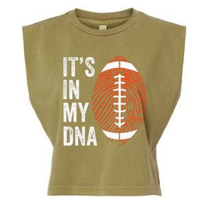 ItS In My Dna American Football Fingerprint Football Player Garment-Dyed Women's Muscle Tee