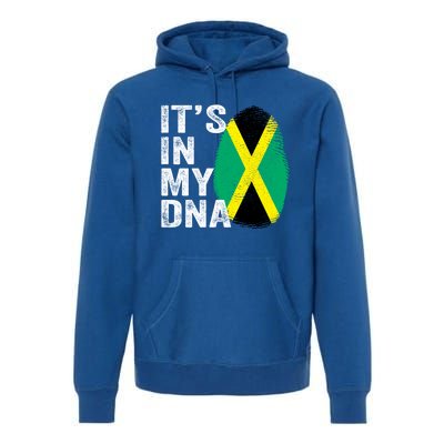 It's In My Dna Jamaican Flag Jamaica Fingerprint Gift Premium Hoodie