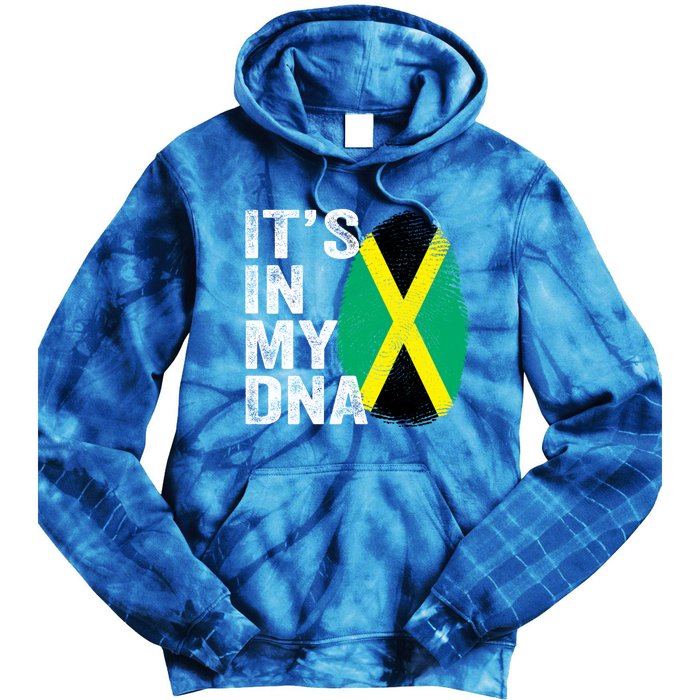 It's In My Dna Jamaican Flag Jamaica Fingerprint Gift Tie Dye Hoodie