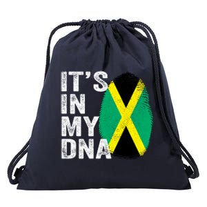 It's In My Dna Jamaican Flag Jamaica Fingerprint Gift Drawstring Bag