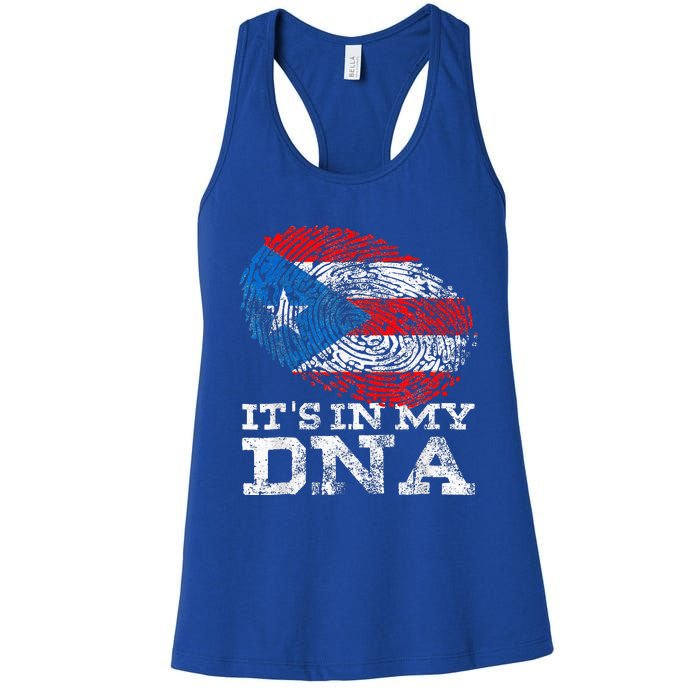 Its In My DNA Puerto Rico Rican Hispanic Heritage Month Women's Racerback Tank