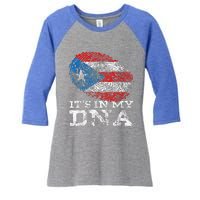 Its In My DNA Puerto Rico Rican Hispanic Heritage Month Women's Tri-Blend 3/4-Sleeve Raglan Shirt