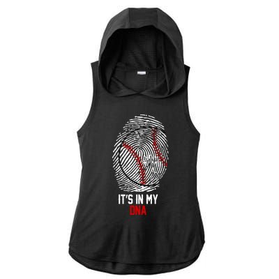 It's In My DNA Baseball Lover Ladies PosiCharge Tri-Blend Wicking Draft Hoodie Tank