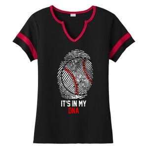 It's In My DNA Baseball Lover Ladies Halftime Notch Neck Tee