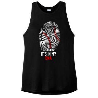 It's In My DNA Baseball Lover Ladies PosiCharge Tri-Blend Wicking Tank