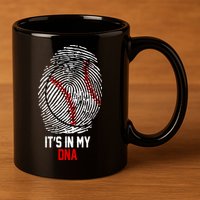 It's In My DNA Baseball Lover 11oz C Handle Ceramic Mug