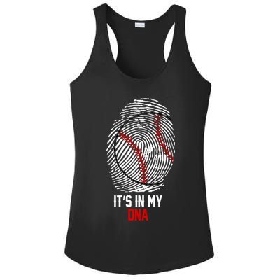 It's In My DNA Baseball Lover Ladies PosiCharge Competitor Racerback Tank