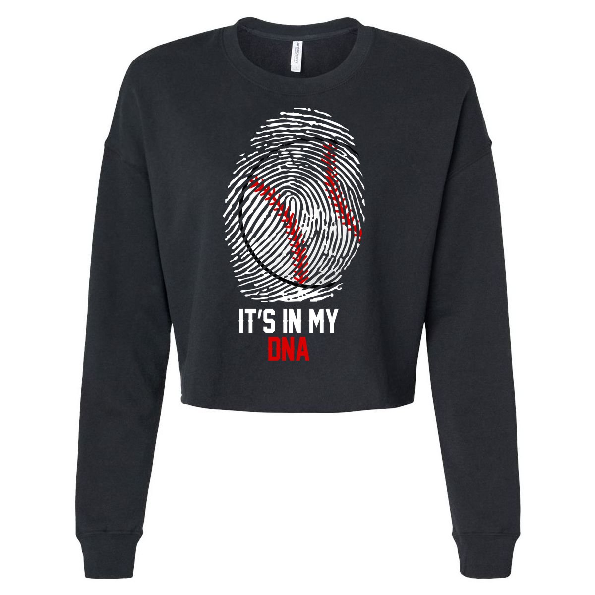 It's In My DNA Baseball Lover Cropped Pullover Crew