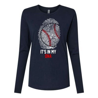 It's In My DNA Baseball Lover Womens Cotton Relaxed Long Sleeve T-Shirt