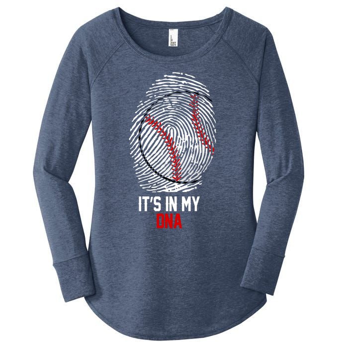 It's In My DNA Baseball Lover Women's Perfect Tri Tunic Long Sleeve Shirt