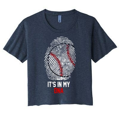 It's In My DNA Baseball Lover Women's Crop Top Tee