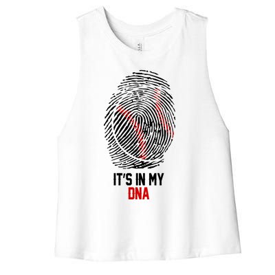 It's In My DNA Baseball Lover Women's Racerback Cropped Tank