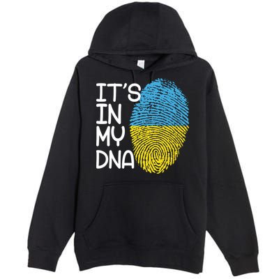 It's In My DNA Ukraine Fingerprint Premium Pullover Hoodie