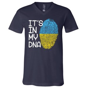 It's In My DNA Ukraine Fingerprint V-Neck T-Shirt