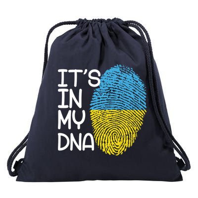 It's In My DNA Ukraine Fingerprint Drawstring Bag