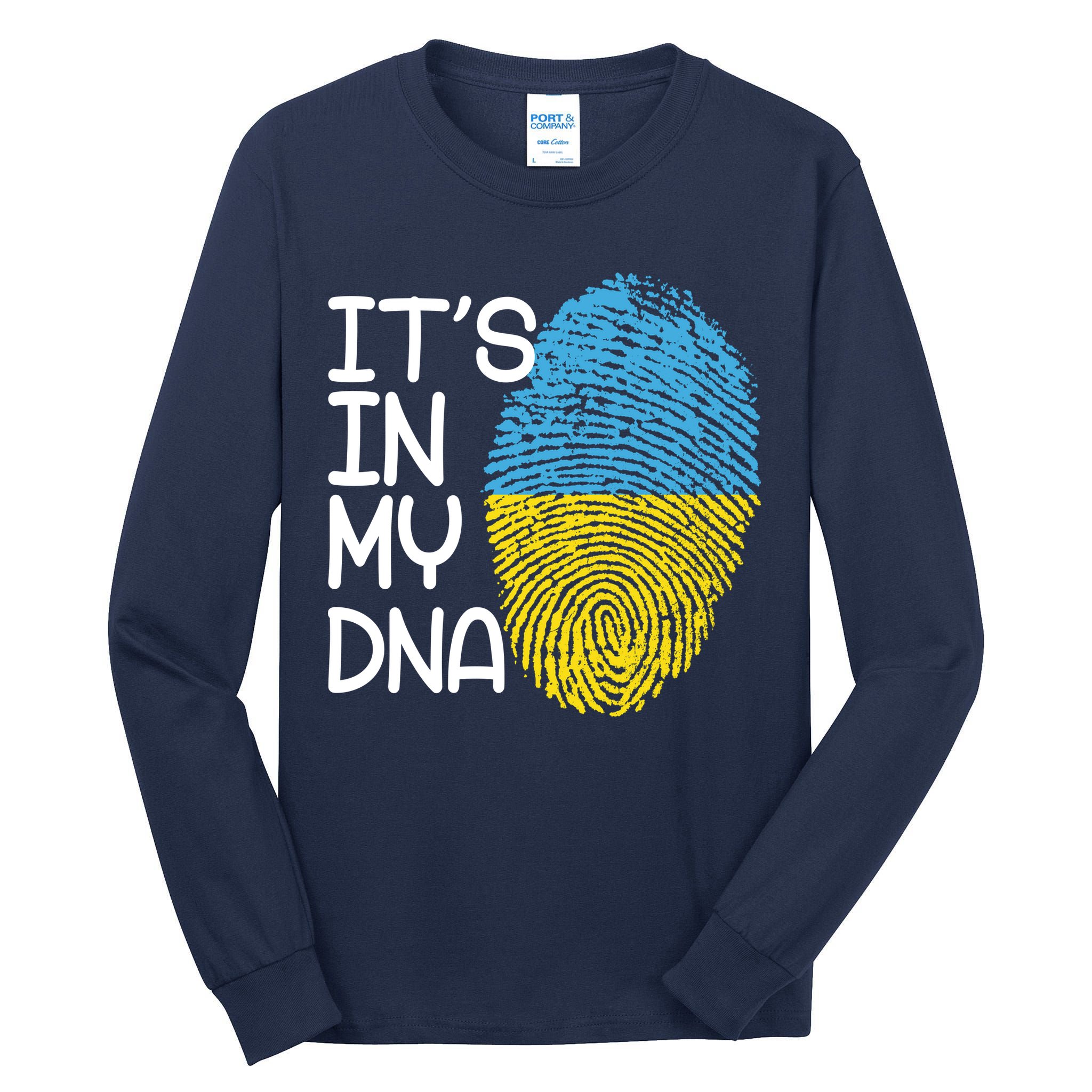 It's In My DNA Ukraine Fingerprint Tall Long Sleeve T-Shirt