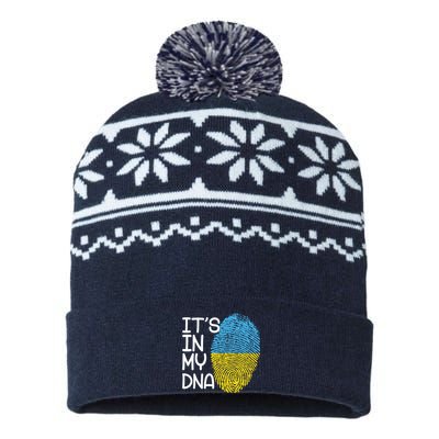 It's In My DNA Ukraine Fingerprint USA-Made Snowflake Beanie