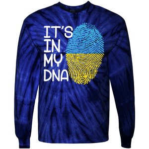 It's In My DNA Ukraine Fingerprint Tie-Dye Long Sleeve Shirt