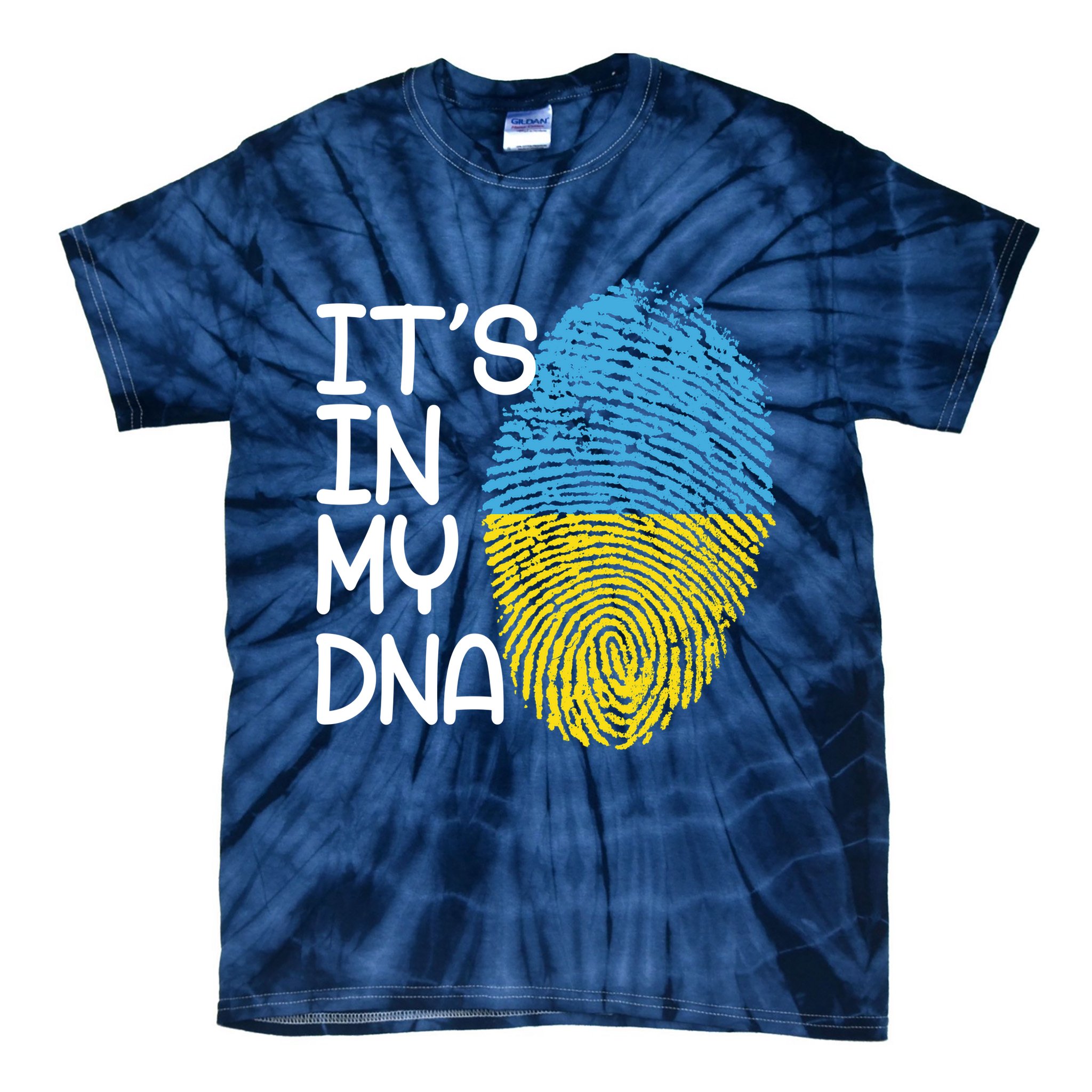 It's In My DNA Ukraine Fingerprint Tie-Dye T-Shirt