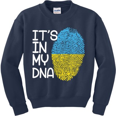 It's In My DNA Ukraine Fingerprint Kids Sweatshirt