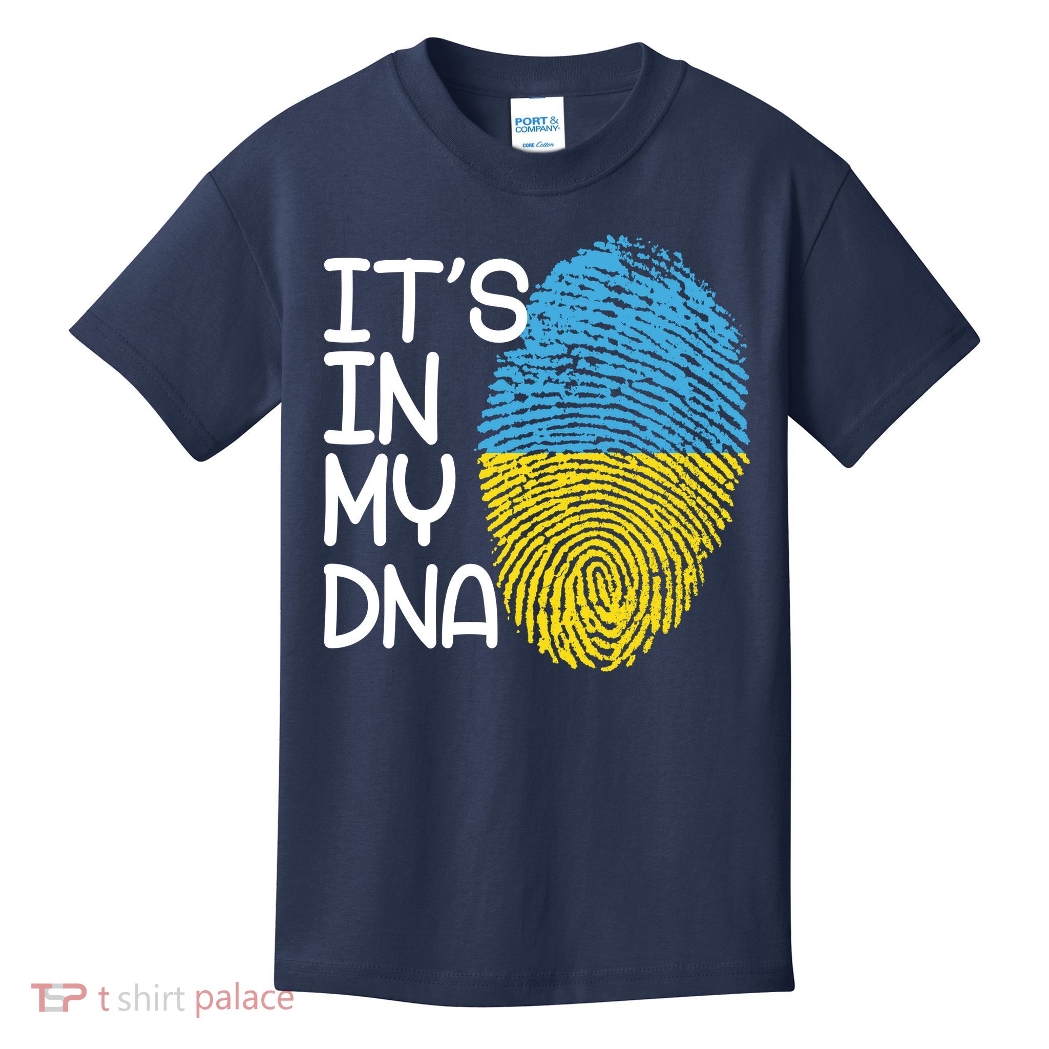 It's In My DNA Ukraine Fingerprint Kids T-Shirt