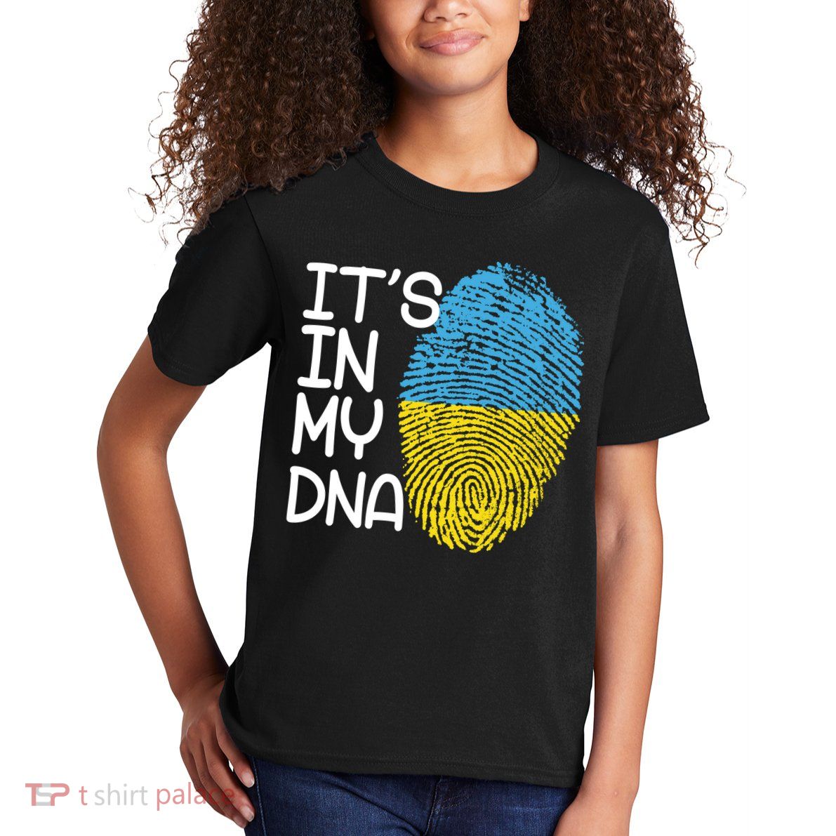 It's In My DNA Ukraine Fingerprint Kids T-Shirt