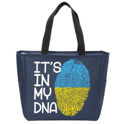 It's In My DNA Ukraine Fingerprint Zip Tote Bag