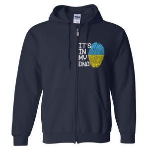 It's In My DNA Ukraine Fingerprint Full Zip Hoodie