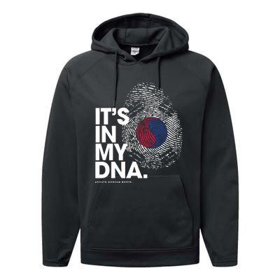 ITS IN MY DNA South Korea Flag Shirts South Korean Roots Performance Fleece Hoodie