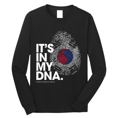 ITS IN MY DNA South Korea Flag Shirts South Korean Roots Long Sleeve Shirt