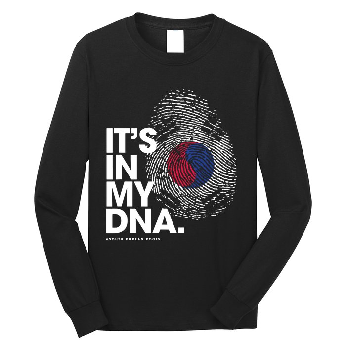 ITS IN MY DNA South Korea Flag Shirts South Korean Roots Long Sleeve Shirt