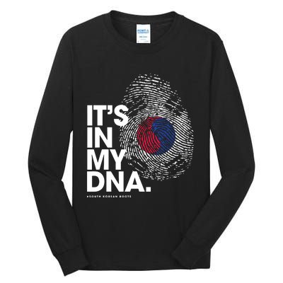 ITS IN MY DNA South Korea Flag Shirts South Korean Roots Tall Long Sleeve T-Shirt