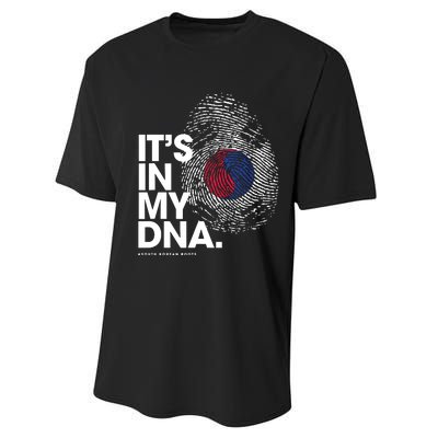 ITS IN MY DNA South Korea Flag Shirts South Korean Roots Performance Sprint T-Shirt