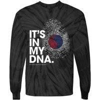 ITS IN MY DNA South Korea Flag Shirts South Korean Roots Tie-Dye Long Sleeve Shirt