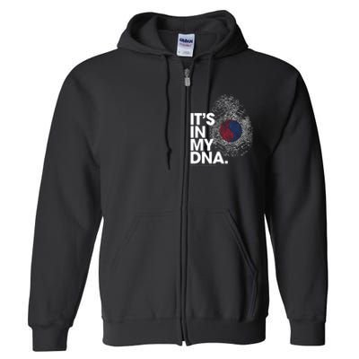 ITS IN MY DNA South Korea Flag Shirts South Korean Roots Full Zip Hoodie