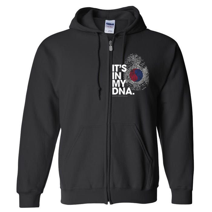 ITS IN MY DNA South Korea Flag Shirts South Korean Roots Full Zip Hoodie